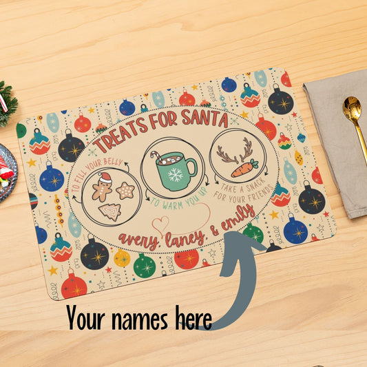 Custom Santa Cookie Place Mat